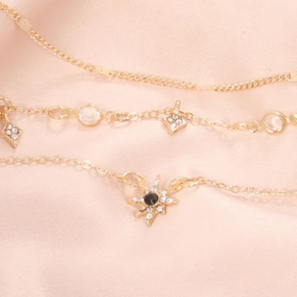 Layered Stars & Black Sun Necklace - Picture 9 of 14